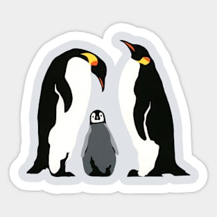 THREE EMPEROR PENGUINS Sticker